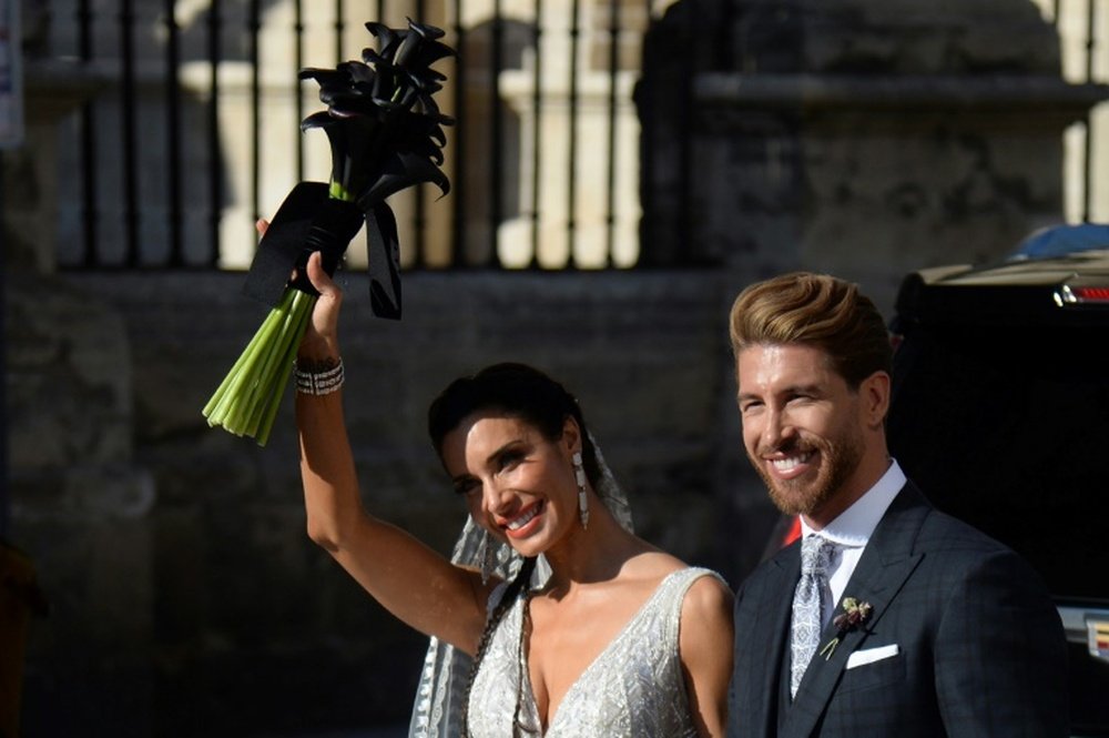 Sergio Ramos atendió a los medios en el día de su boda. AFP