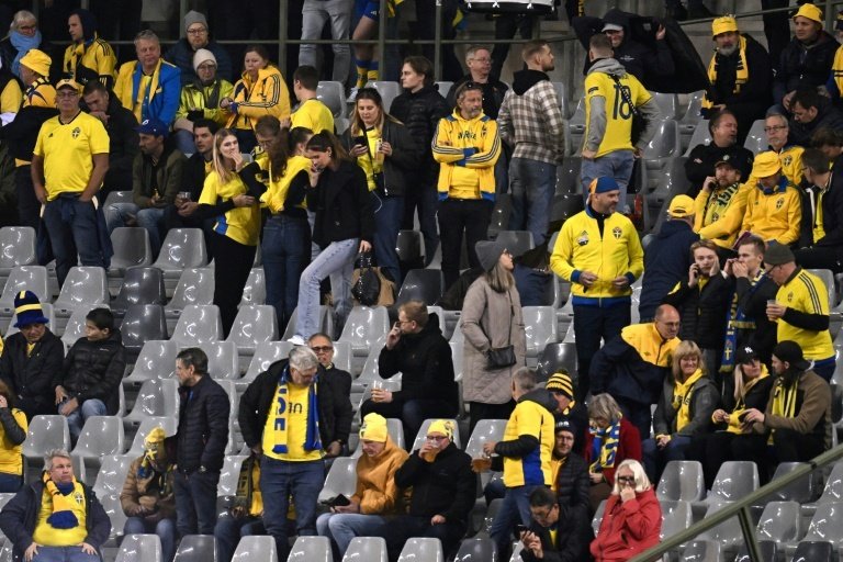 The Euro 2024 qualifier between Belgium and Sweden was abandoned after a terrorist attack. AFP
