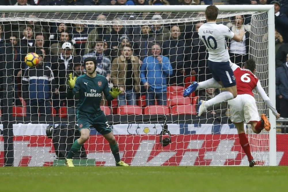 Harry Kane has now netted 7 times in 7 league meetings with Arsenal. AFP