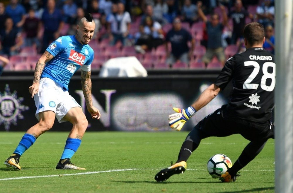 Hamsik is now just one goal short of Maradona's all-time club record. AFP