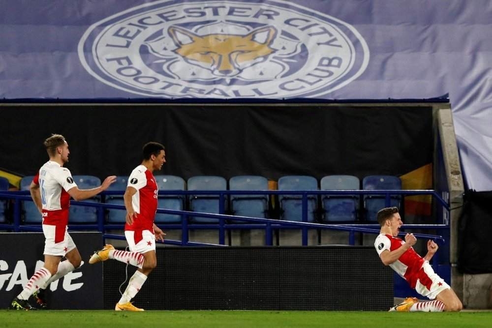 Leicester were beaten by Slavia Prague on Thursday. AFP
