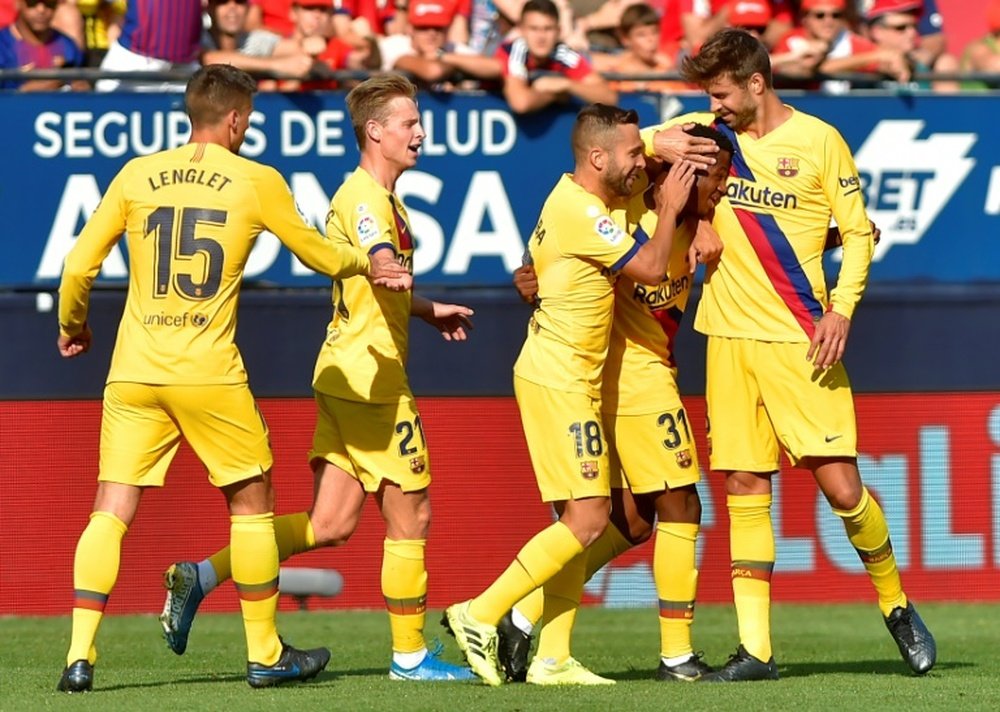 As palavras de Ansu Fati após seu primeiro gol pelo Barça. AFP