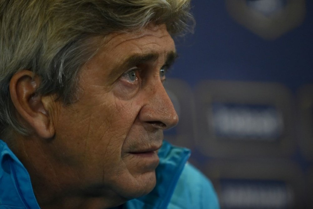 Manchester City coach Manuel Pellegrini takes a question during a press conference ahead of a team training session during the International Champions Cup football tournament in Melbourne on July 23, 2015