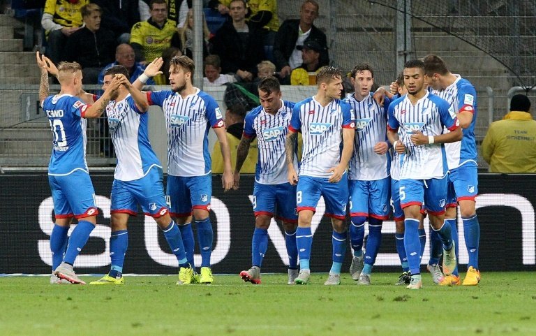 Hoffenheims players are pictured during a match on September 23, 2015
