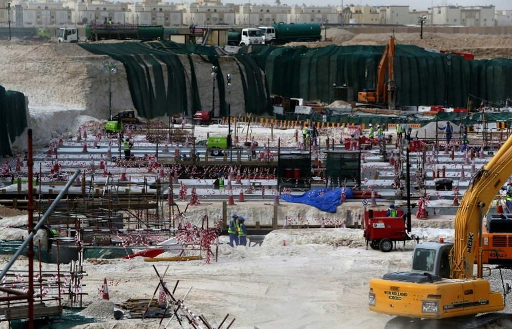 El estadio Al Wakrah sigue construyéndose a buen ritmo. AFP