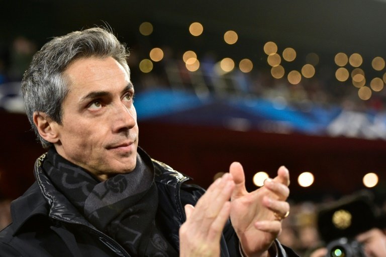 Basels Portuguese head coach Paulo Sousa applauds prior to the UEFA Champions League match between Basel and Porto at the St. Jakob-Park stadium in Basel on February 18, 2015