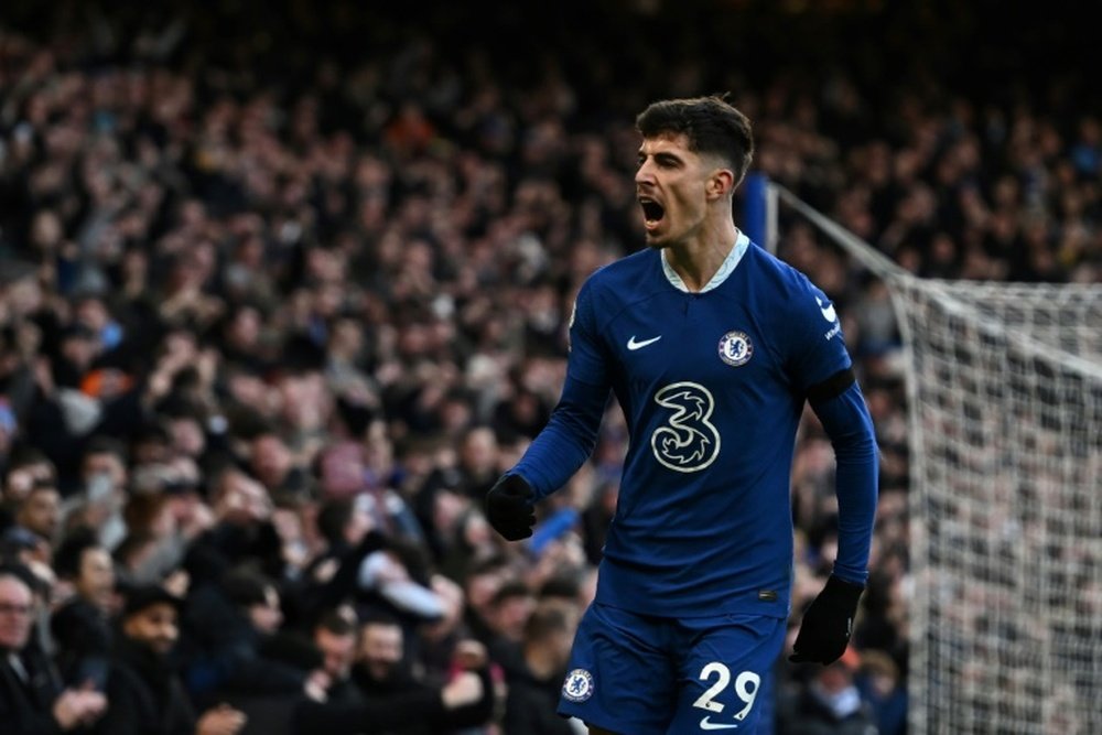 Kai Havertz scored a goal for Chelsea in the match against Crystal Palace. AFP