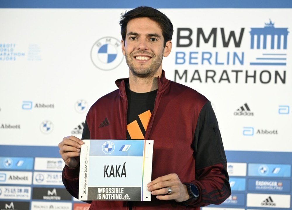 Kaká finalizó el maratón de Berlín. AFP