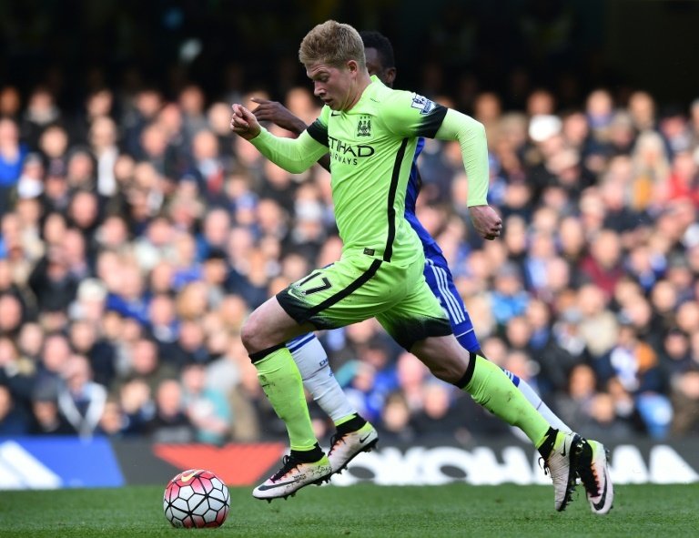 De Bruyne during a match against Chelsea. AFP