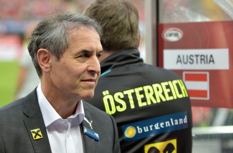 Austrias head coach Marcel Koller is pictured during the pre-Euro 2016 friendly football match between Austria and the Netherlands at the Ernst Happel Stadium in Vienna, Austria, on June 4, 2016