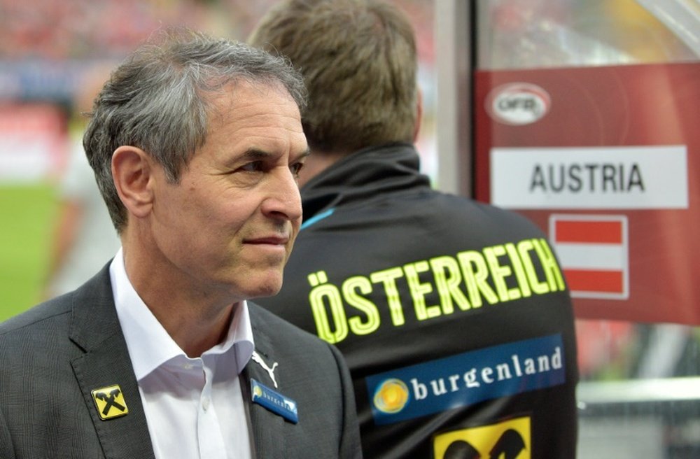 Austrias head coach Marcel Koller is pictured during the pre-Euro 2016 friendly football match between Austria and the Netherlands at the Ernst Happel Stadium in Vienna, Austria, on June 4, 2016