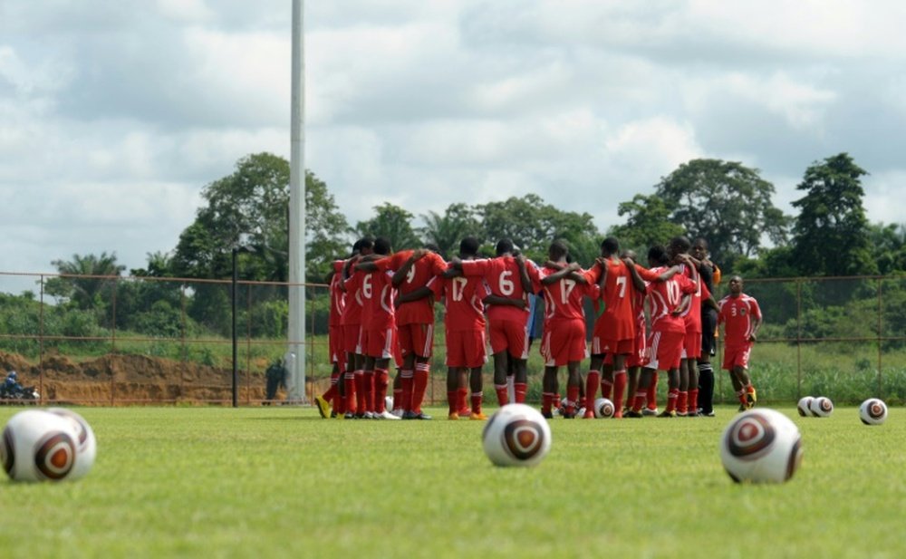 Malawi national football team players attend a training session on January 17, 2010