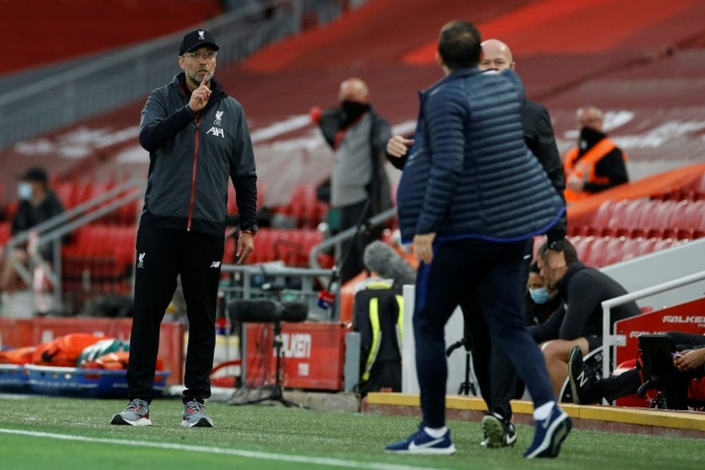 O clima esquentou entre Klopp e Lampard. AFP