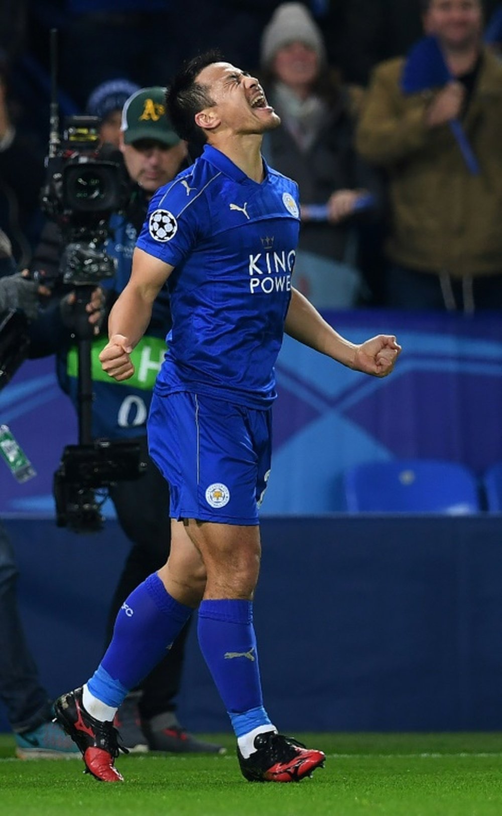 Leicester City's Shinji Okazaki brought his side the lead. AFP