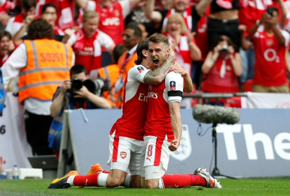 Aaron Ramsey scored another winner at Wembley to give Arsenal their third FA Cup in 4 years. AFP