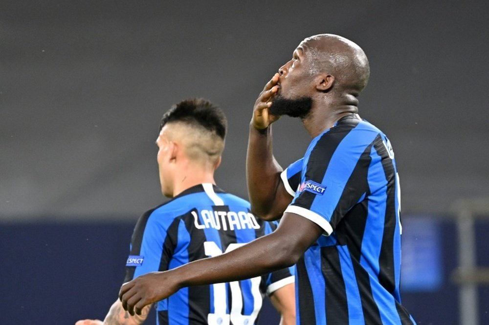 Lukaku helped Inter Milan progress to the Europa League quarter-finals. AFP