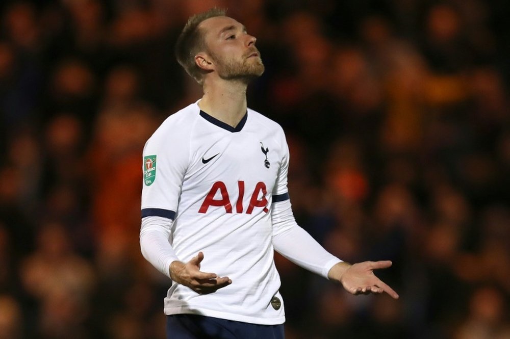 Tottenham fear they will lose Eriksen in the summer for nothing. AFP