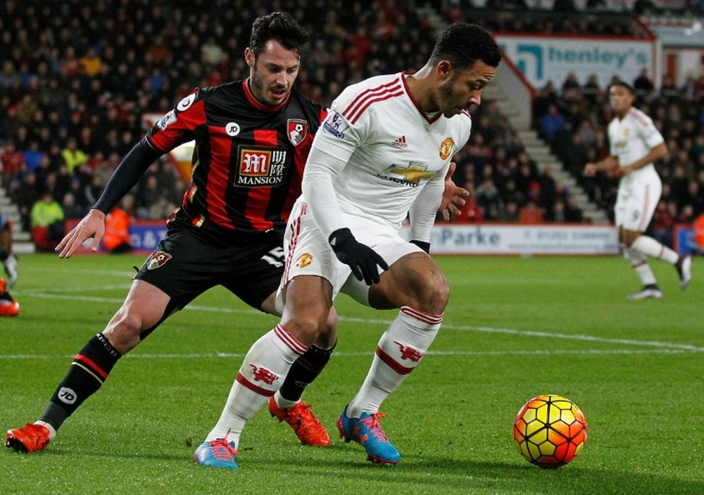 Depay had a torrid time at Old Trafford. AFP