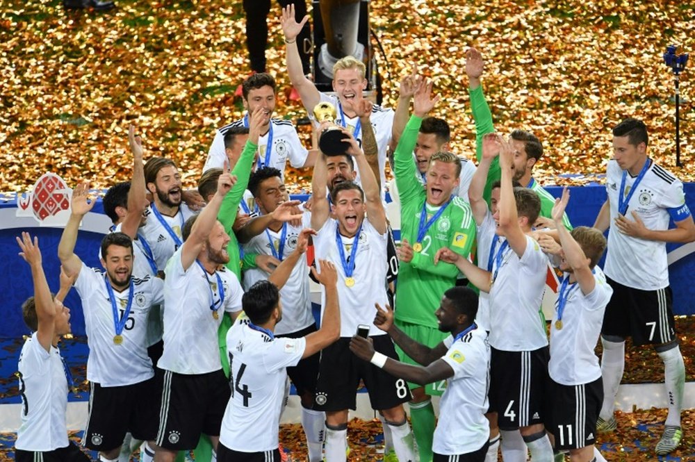 Germany beat Chile to lift the Confederations Cup trophy. AFP