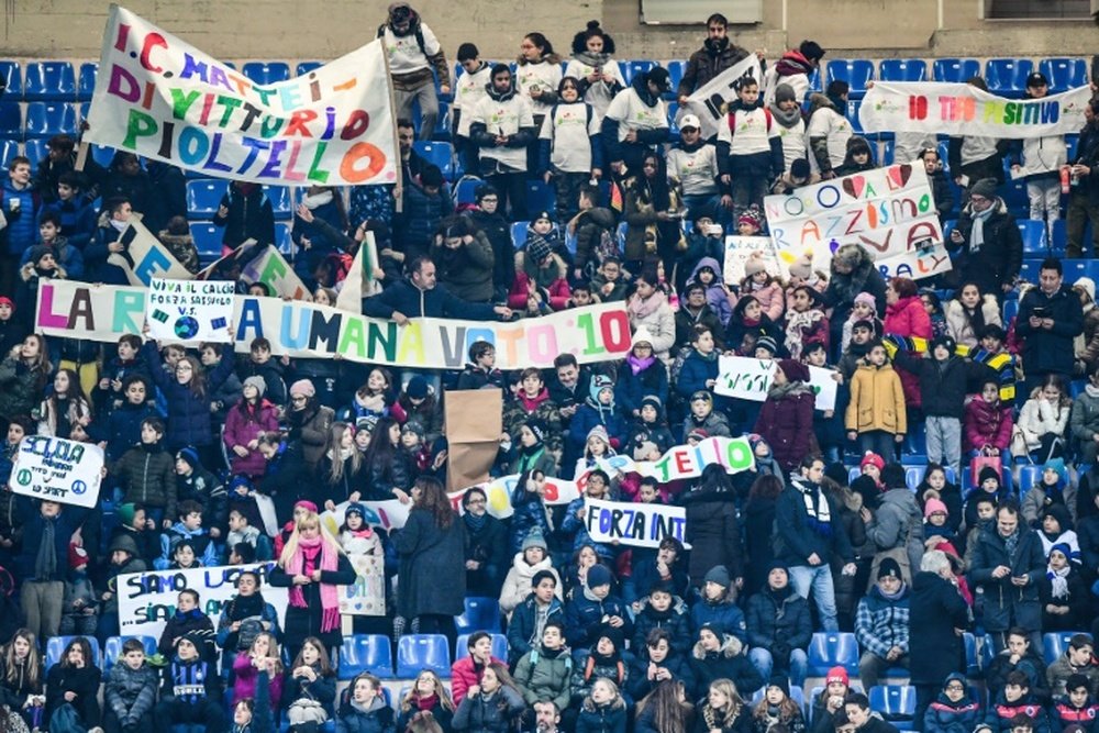 El Inter invitó a 10.000 niños a presenciar el partido contra el Sassuolo. AFP
