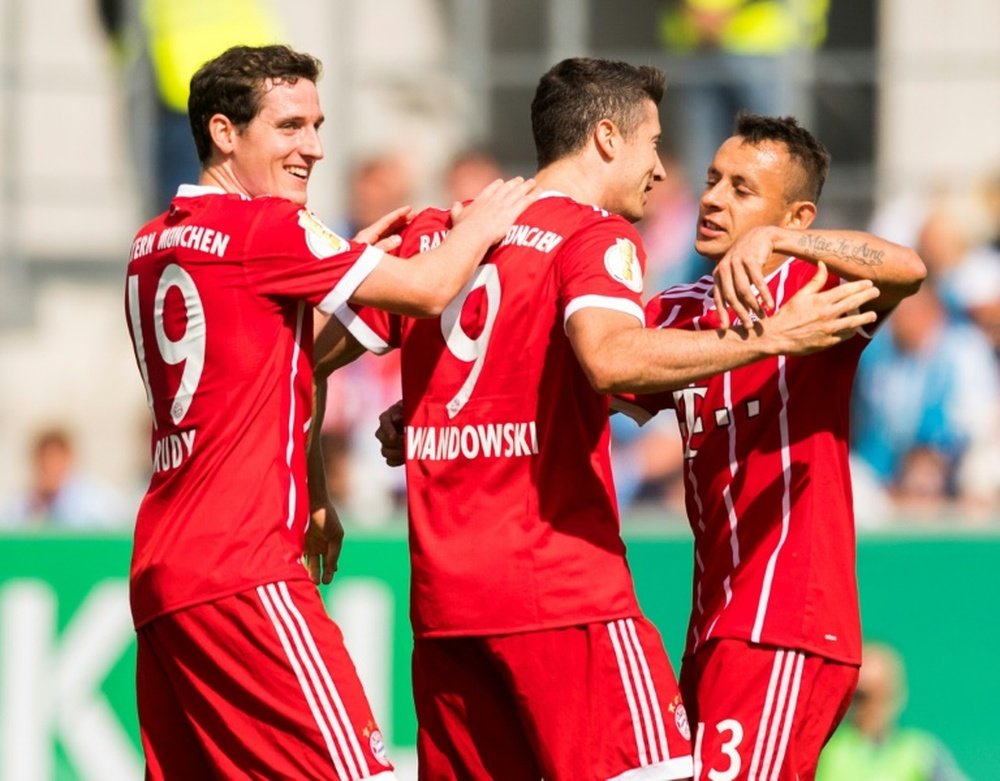 Rudy (left) joined Bayern Munich from Hoffenheim in the summer. AFP