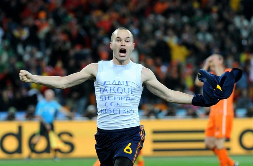 Iniesta scored the extra-time winner in the 2010 World Cup final against the Netherlands. AFP