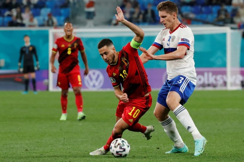 Hazard firmó un buen partido ante Rusia en el debut de Bélgica. AFP