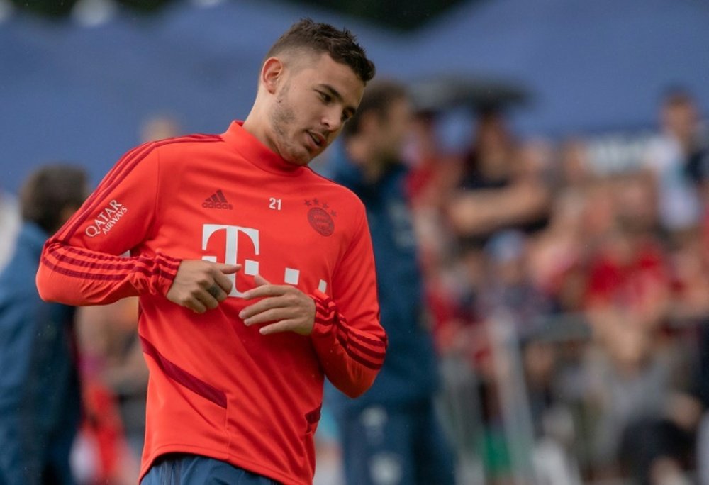 Lucas Hernandez à l'entraînement avec le Bayern Munich, le 10 août 2019 à Rottach-Egern, en banlieue de Munich