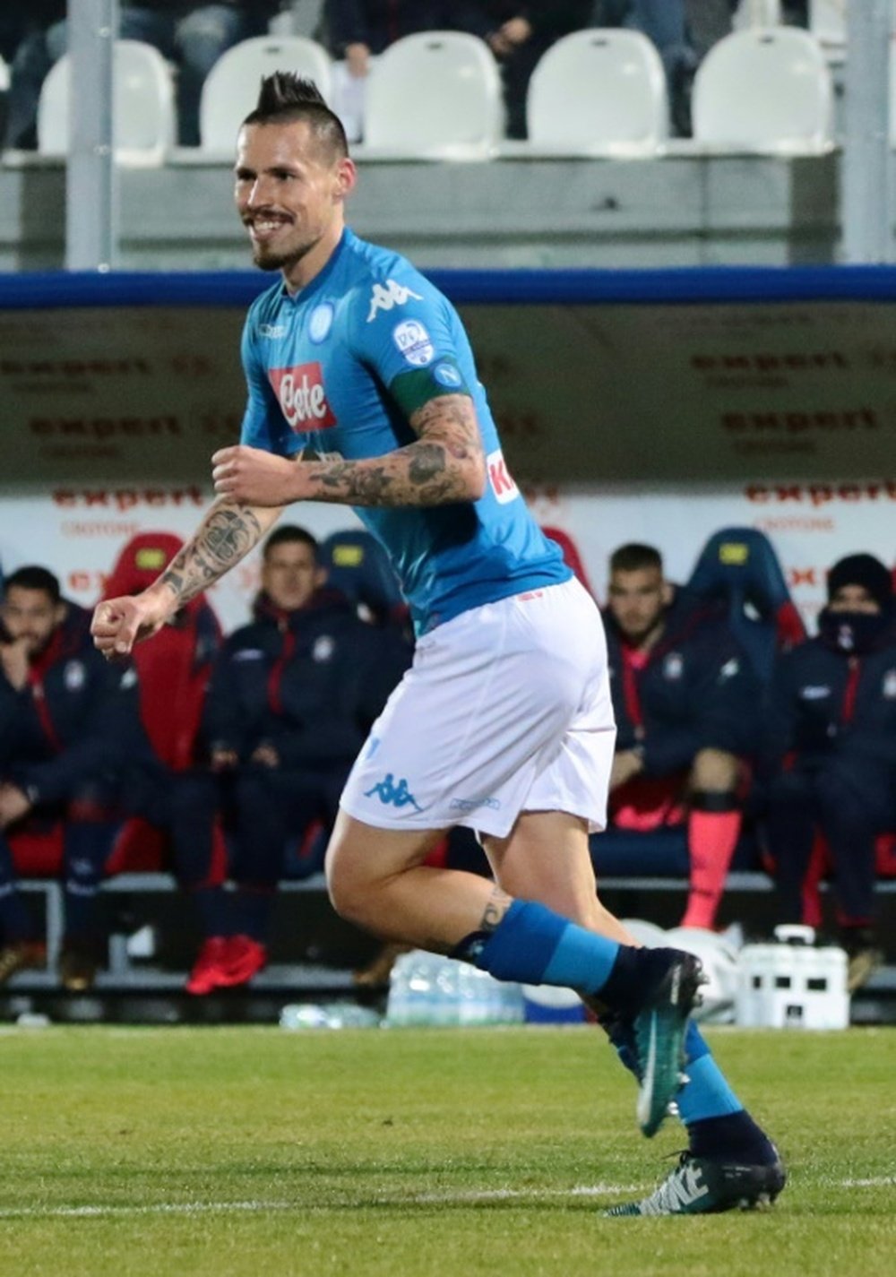 Marek Hamsik après avoir marqué pour Naples contre Crotone le 29 décembre 2017. AFP