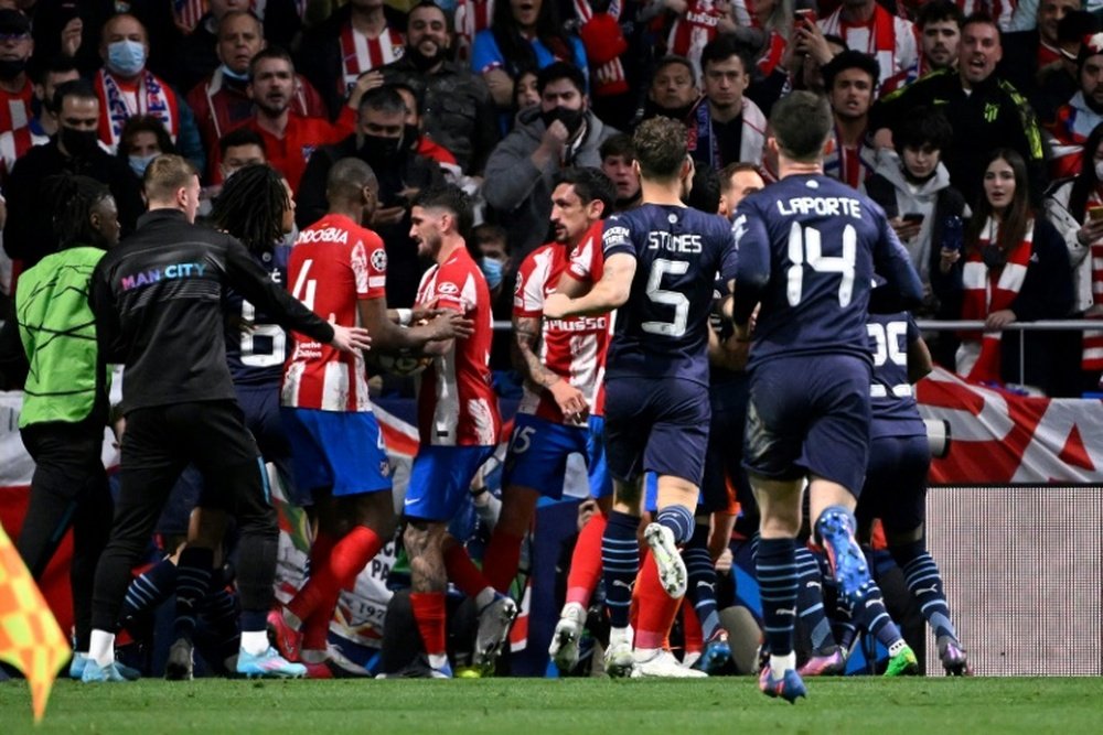 Man City made the semi-finals after a hot tempered goalless draw with Atletico. AFP