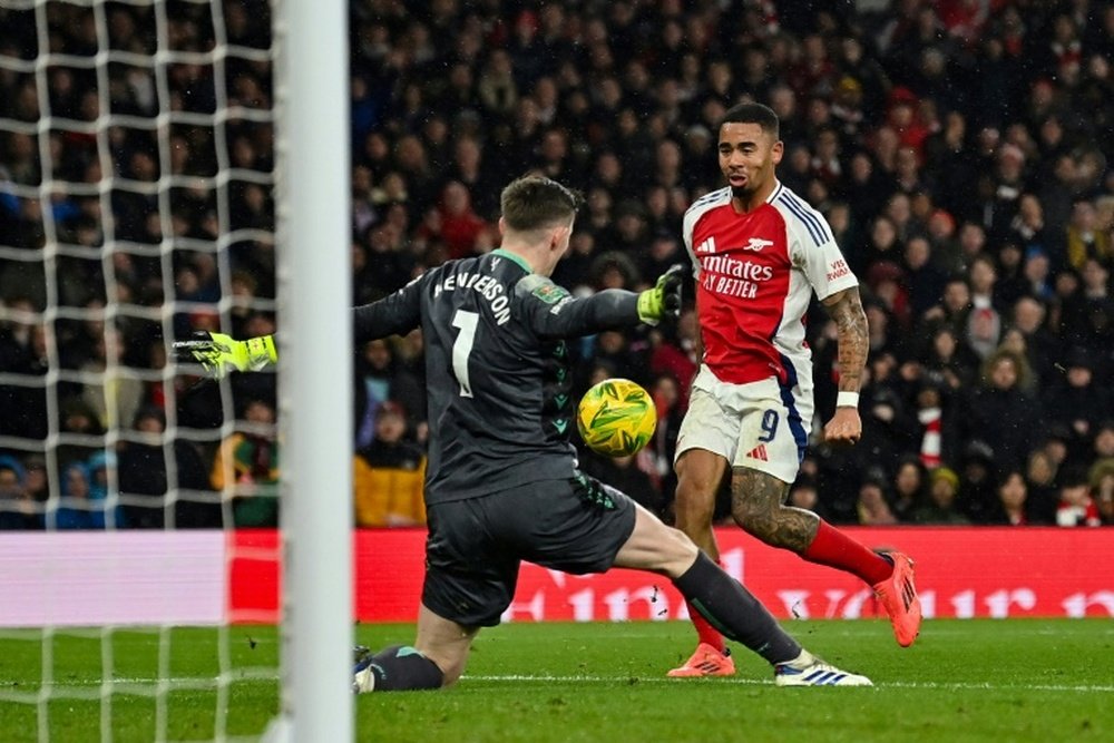 Gabriel Jesus was Arsenal's hat-trick hero on Wednesday. AFP