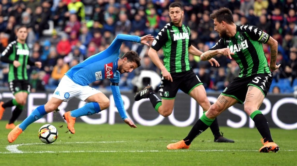 Napoli tropeça frente ao Sassuolo. AFP