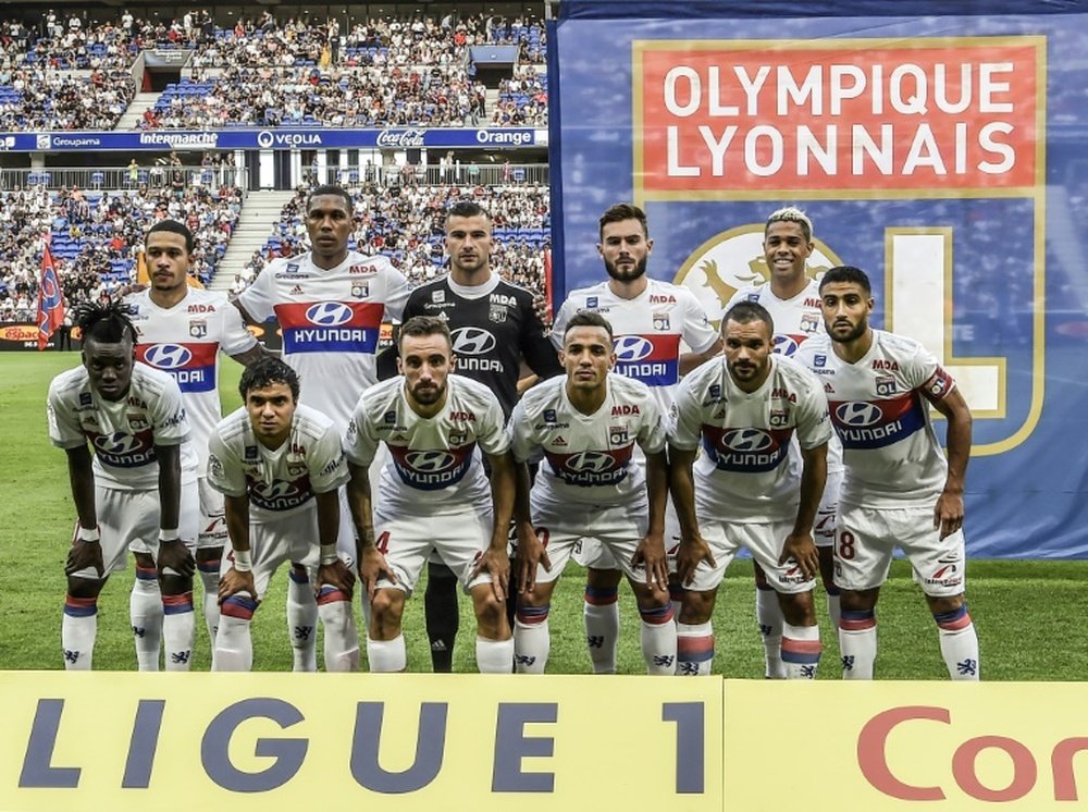 Les Lyonnais avant leur premier match de la saison de Ligue 1 face à Strasbourg. AFP