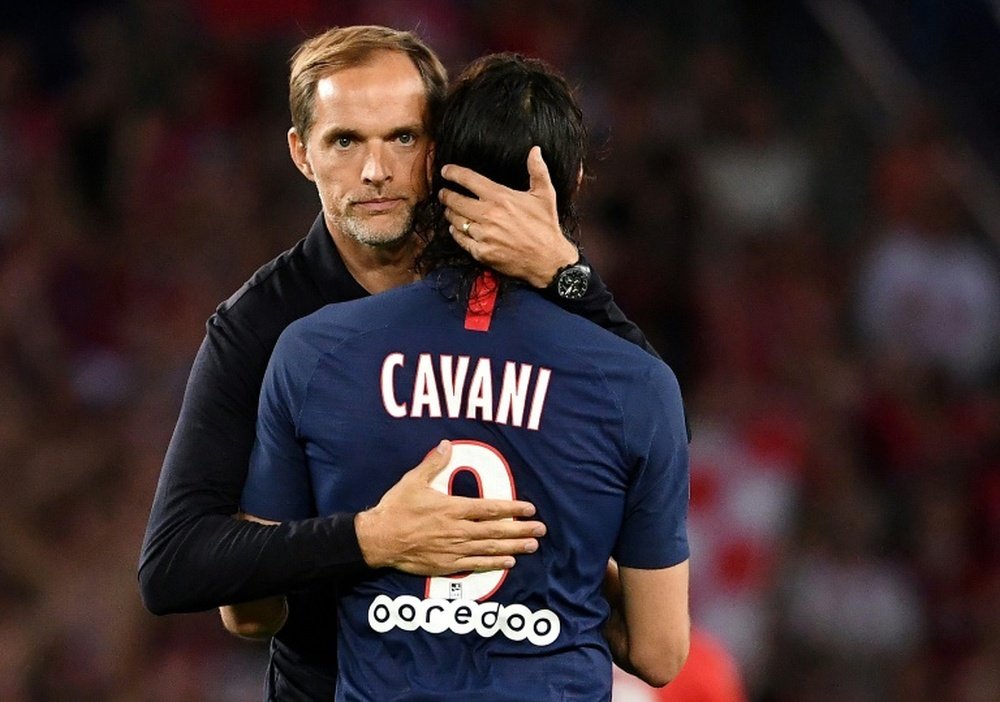 Tuchel llamó a Cavani ante el Montpellier. AFP