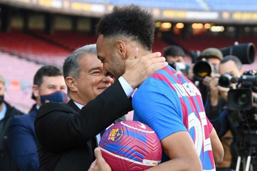 Les premiers mots de Pierre-Emerick Aubameyang. AFP