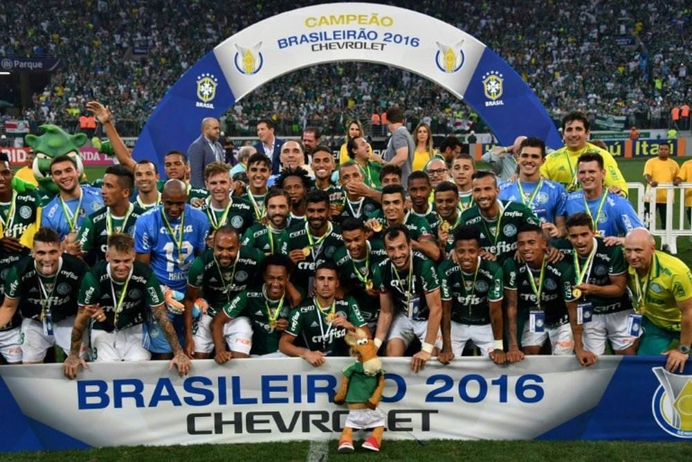 Palmeiras sacré champion du Brésil, le 27 novembre 2016 à Sao Paulo. AFP