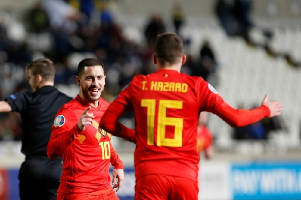 A imprensa belga exaltou o alto nível de Hazard na Seleção. AFP