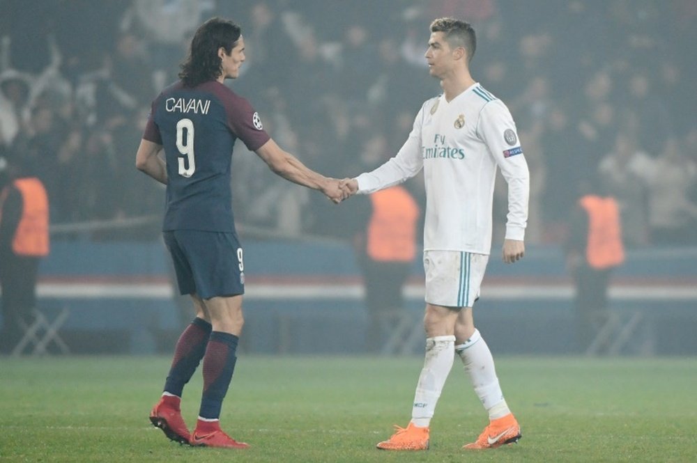 Cavani and Ronaldo were both on target in the game. AFP