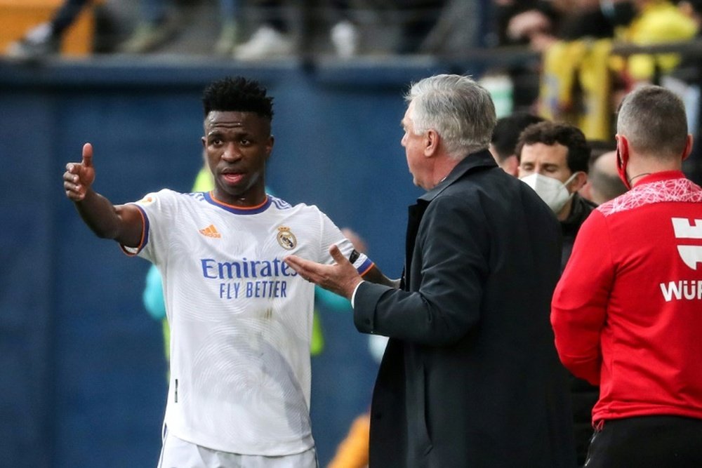 Ancelotti défend Vinicius Jr après les insultes racistes. afp
