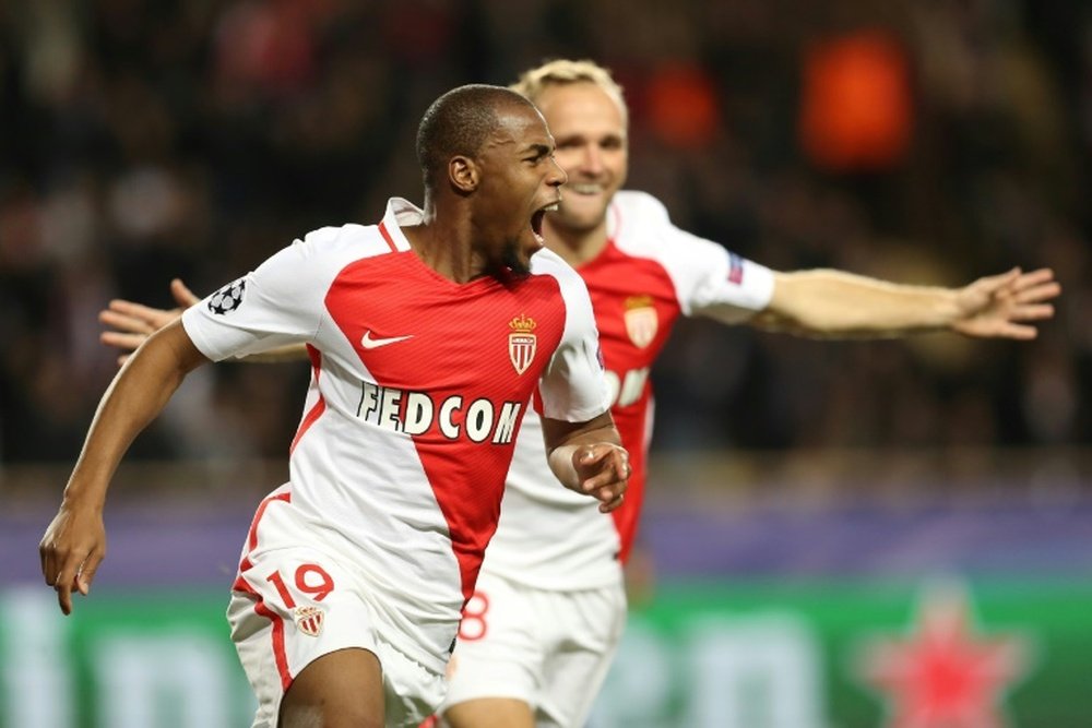 Sidibé explose de joie après son but avec Monaco contre Tottenham en Ligue des champions. AFP