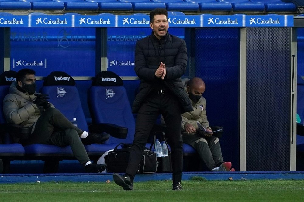 Diego Simeone is not thinking about another La Liga title just yet. AFP