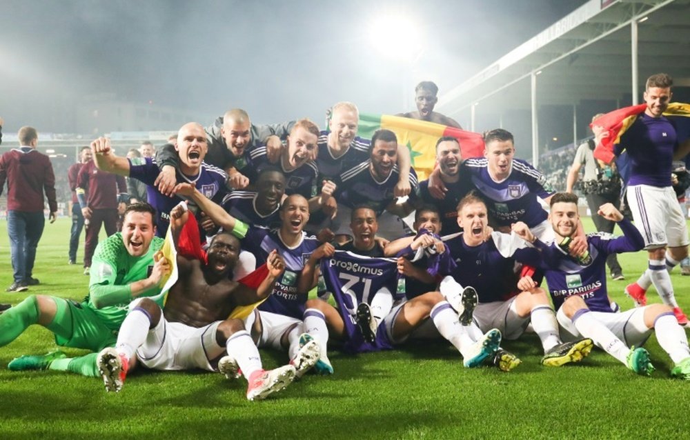 El Anderlecht se proclamó campeón de liga. AFP