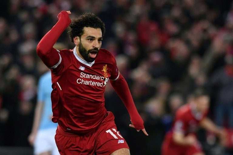Salah opened the scoring for Liverpool in the first leg of the tie. AFP