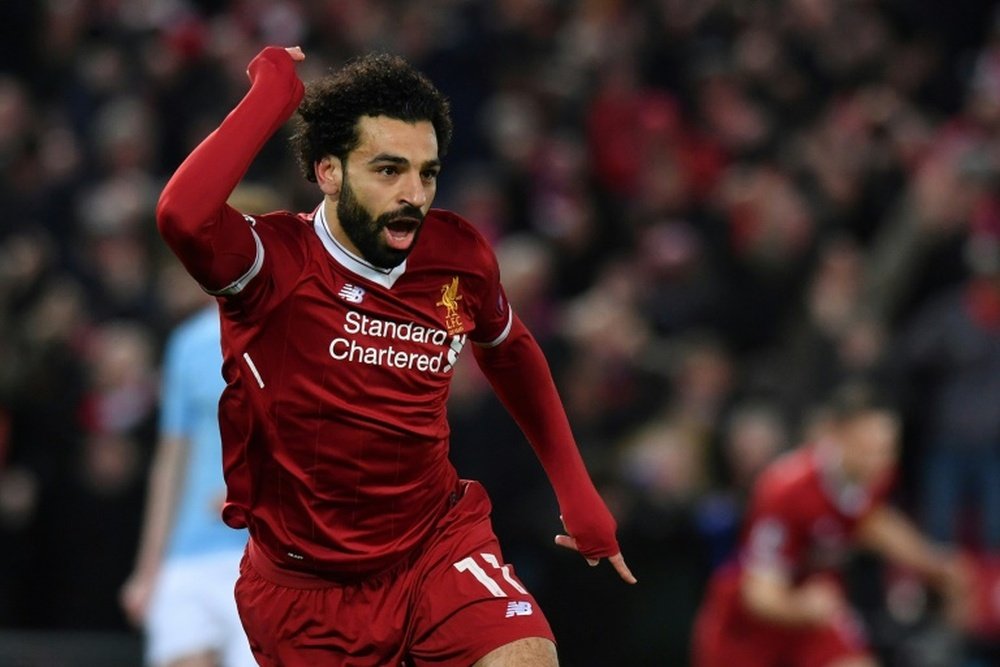 Salah a inscrit l'égalisation face à City. AFP