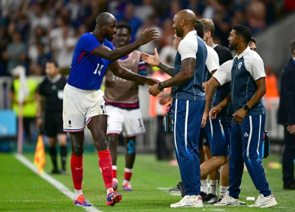 Mateta es el máximo goleador de Francia en los Juegos. AFP