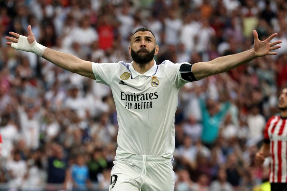 Benzema también se despidió del Madrid por redes sociales. AFP