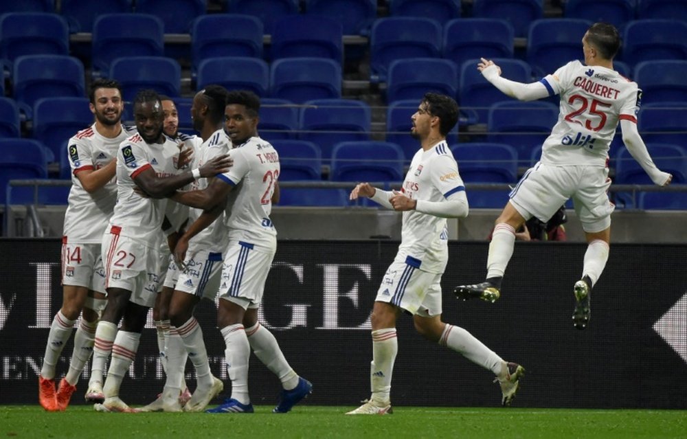 Le groupe de l'OL pour la réception de Reims. AFP