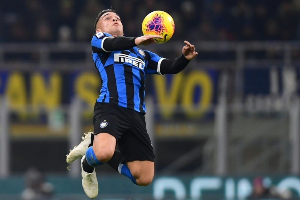 Lautaro Martinez has been key in putting Inter Milan top of the Serie A table. AFP