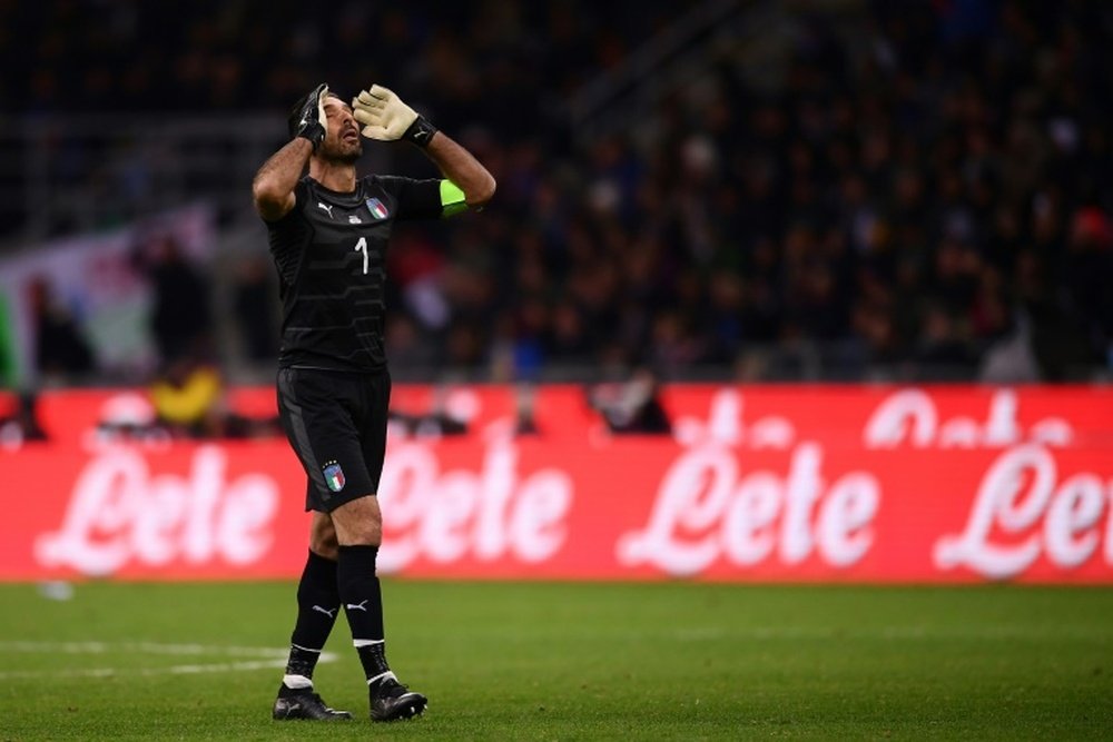 Gianluigi Buffon lors du match face à la Suède en barrrage retour. AFP