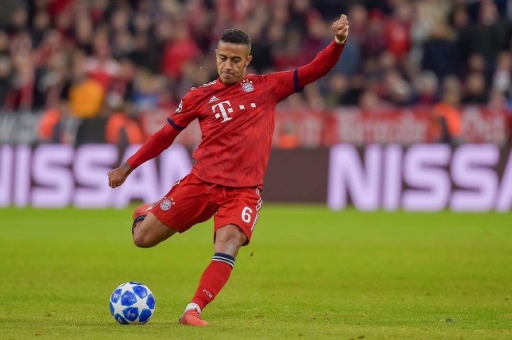 Thiago no está bien en el Bayern. AFP/Archivo